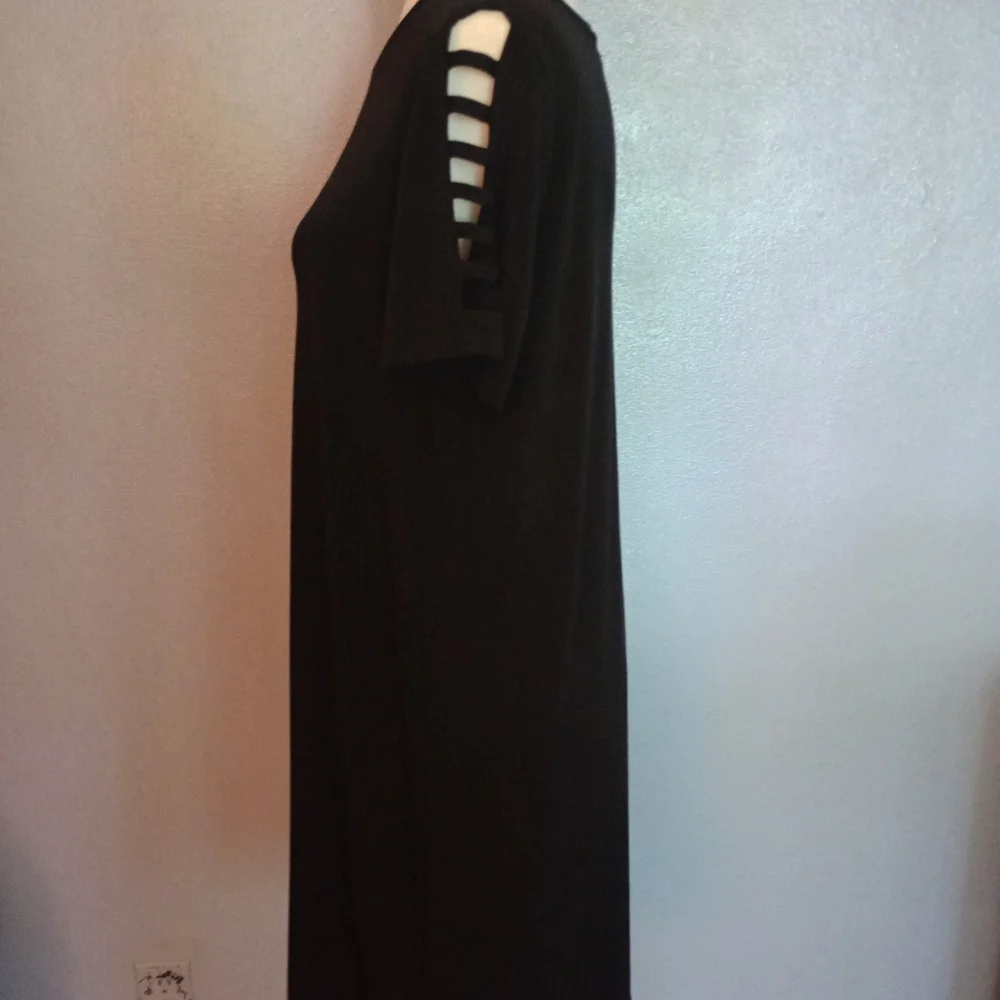 Michael Kors Black Cut Out Ladder Short Sleeve Mini Dress Size M - Picture 2 of 7